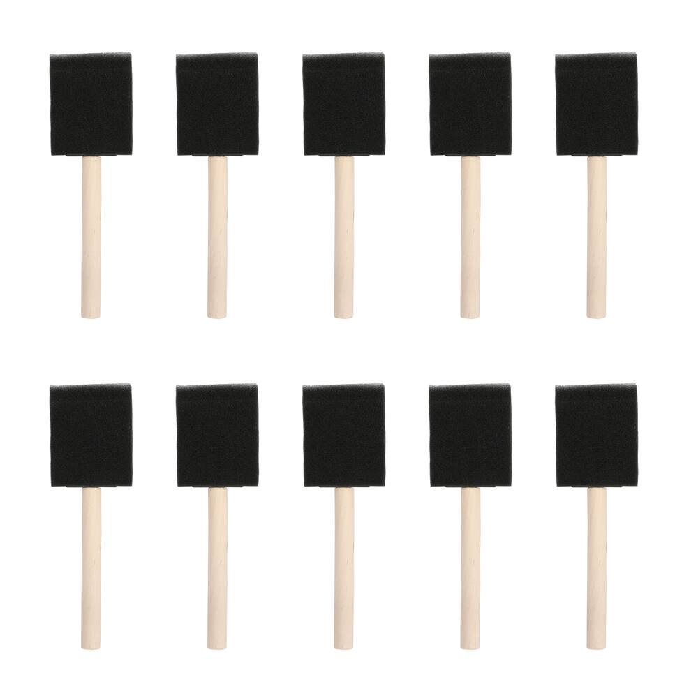 Foam  Paint Brushes with Wooden Handle, 10-pk