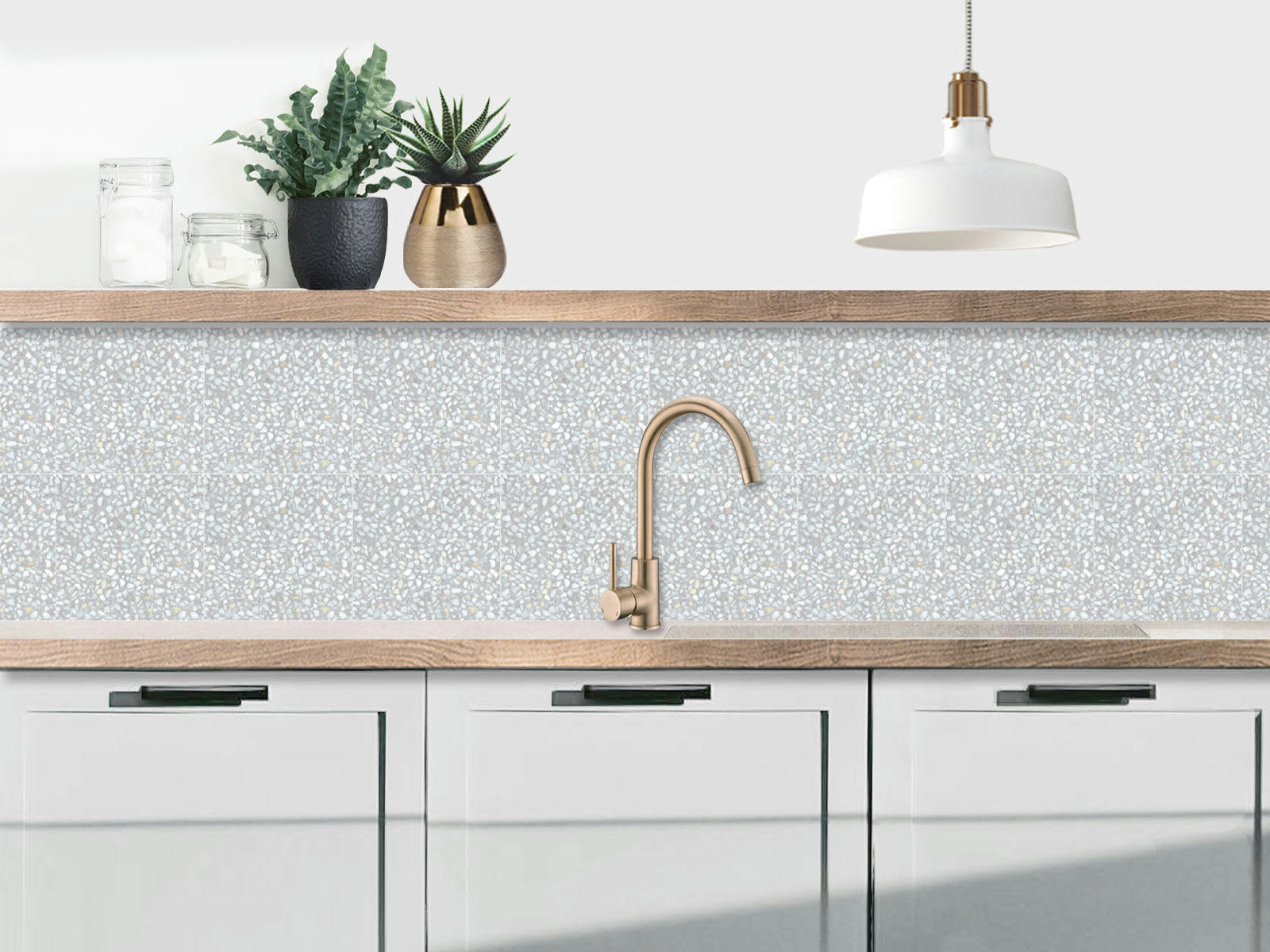 GRANITO - Crédence adhésive gris 400x40cm