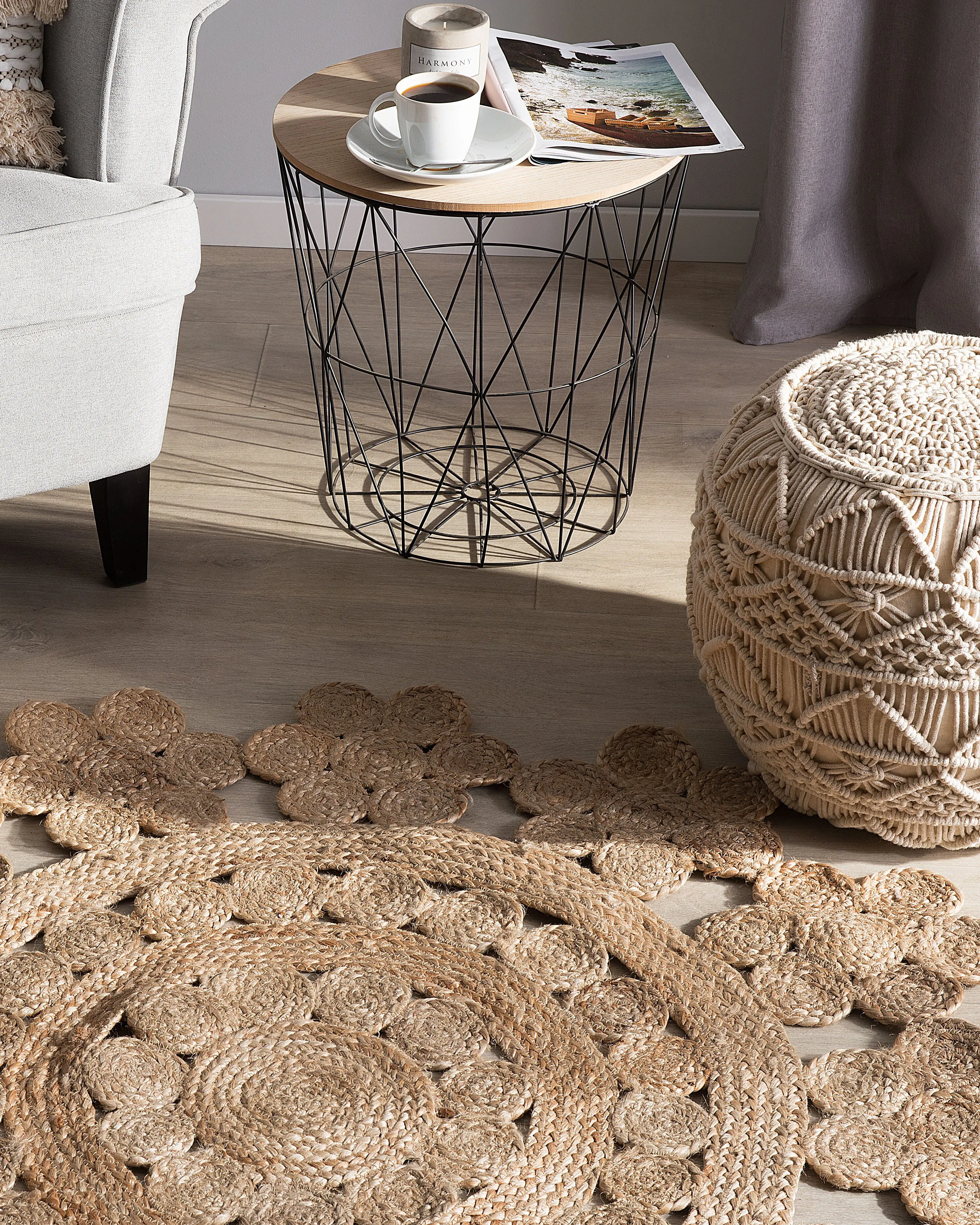 Rug BIRECIK Beige ? 120 cm Jute