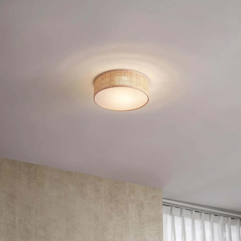 Qazqa plafondlamp trammy beige e27