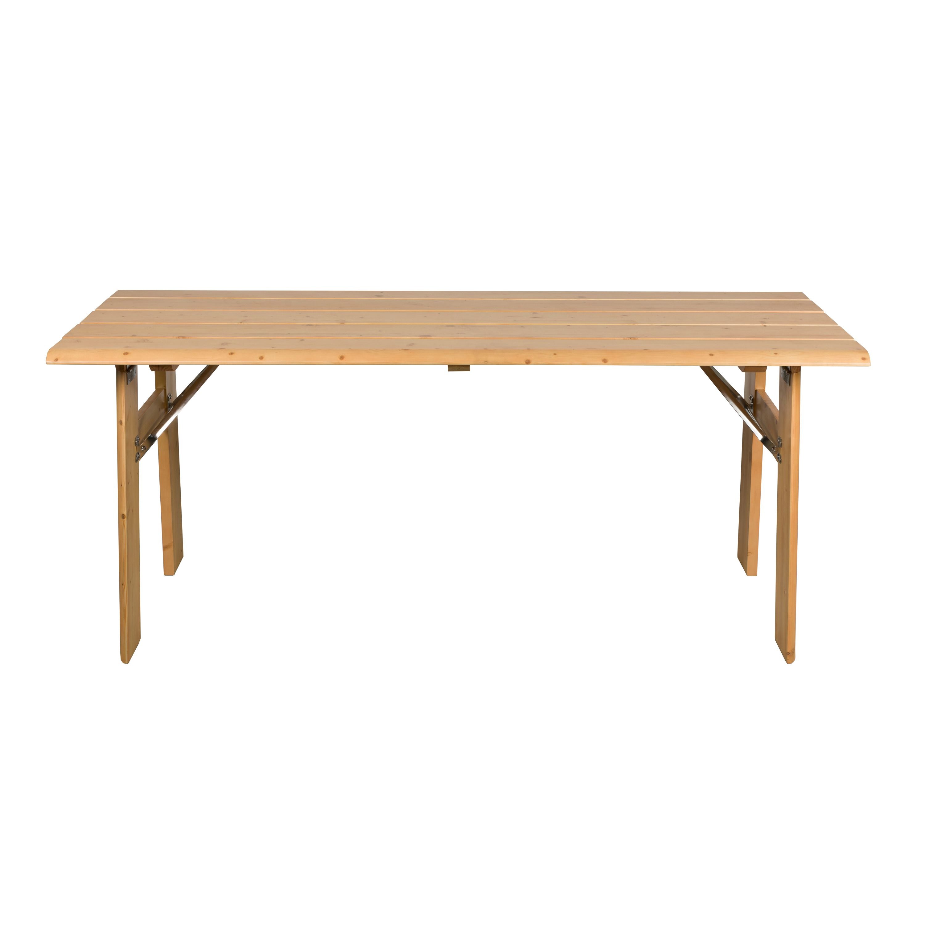 Zuiver Avenue Tuintafel/ Picknicktafel Opklapbaar 180x79 cm Naturel/ Bruin