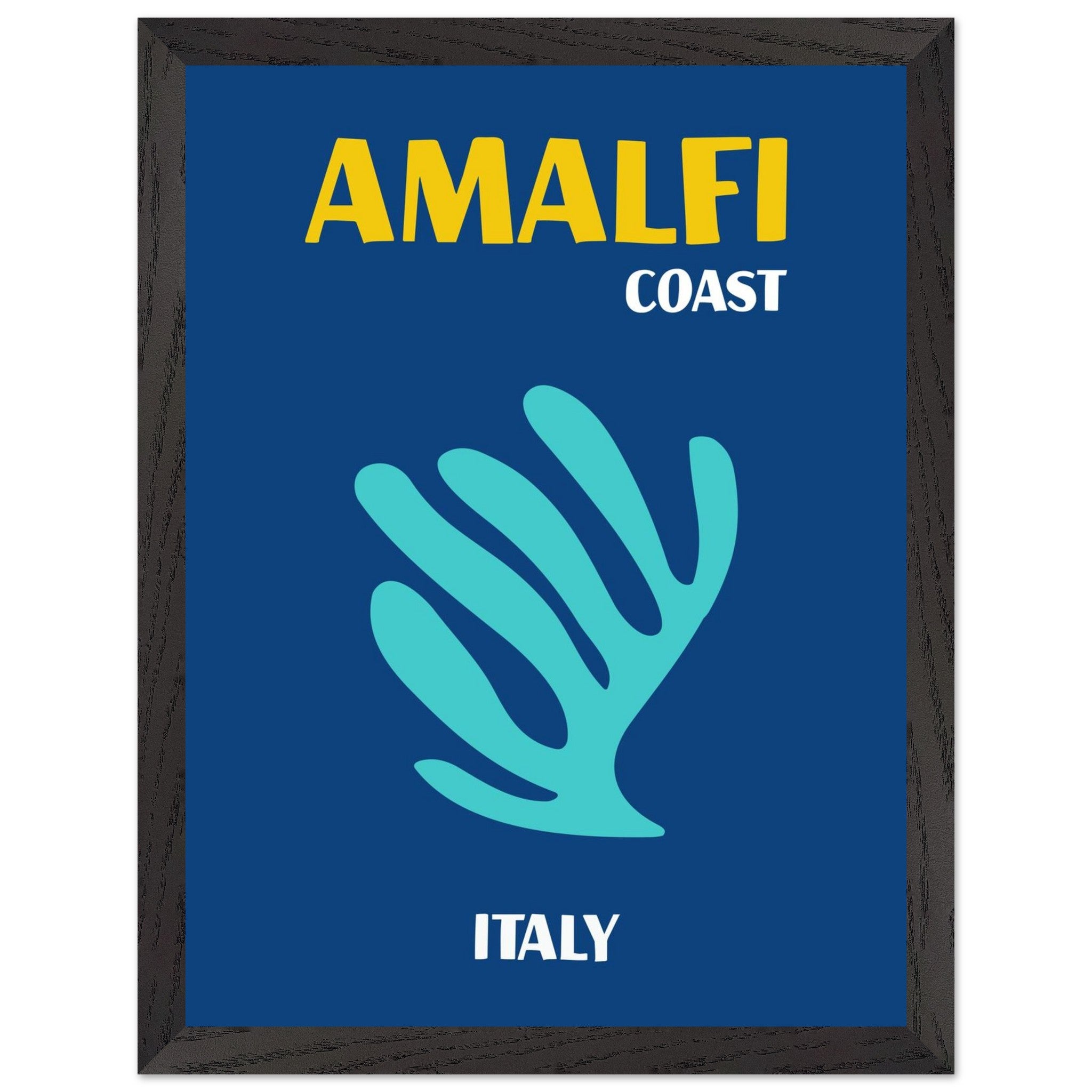 Artfulprints Poster met Lijst Italië - Amalfi  - 30x40 cm - Blauw