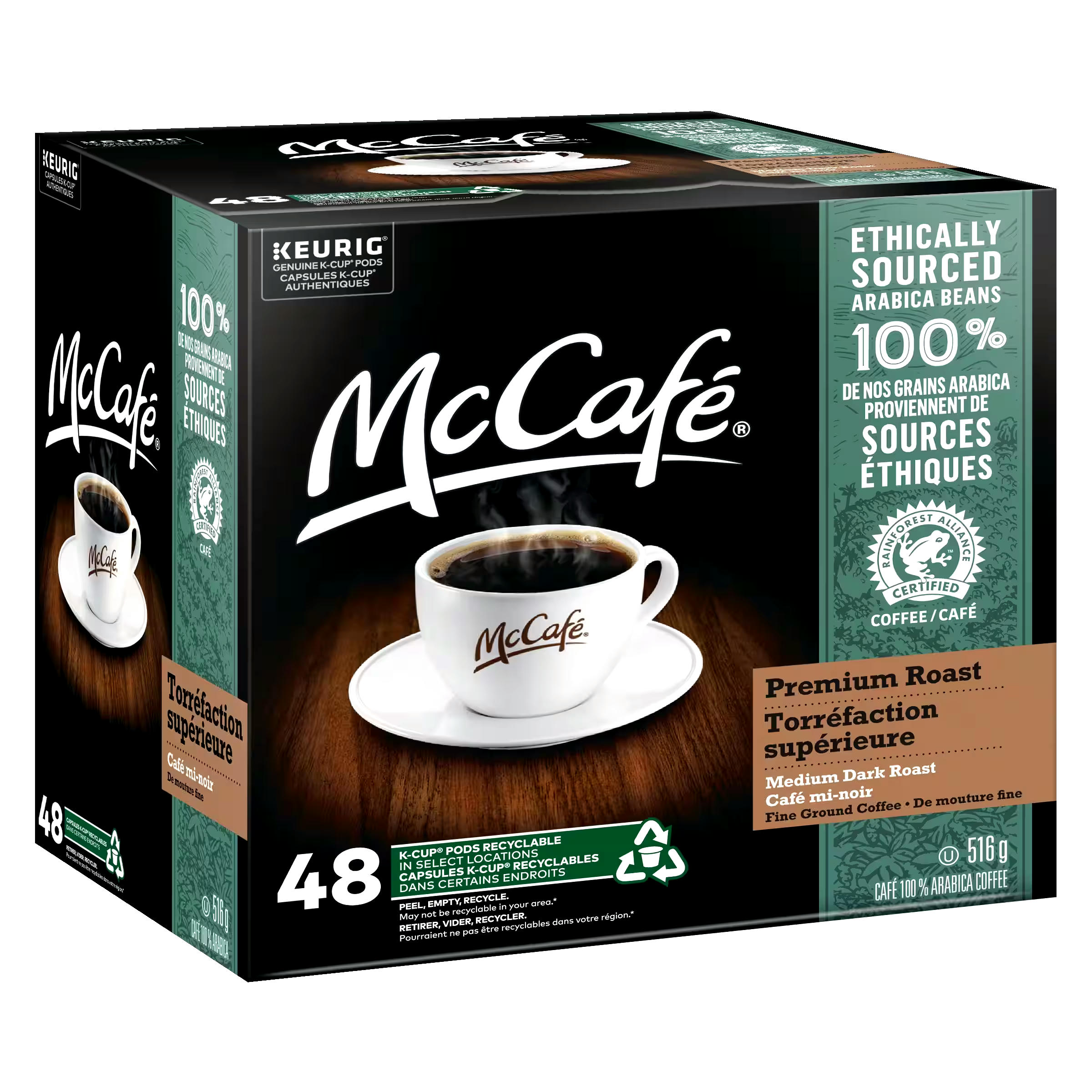 McCafé Premium Medium Dark Roast, K-Cup Coffee Pods, 516-g, 48-pk