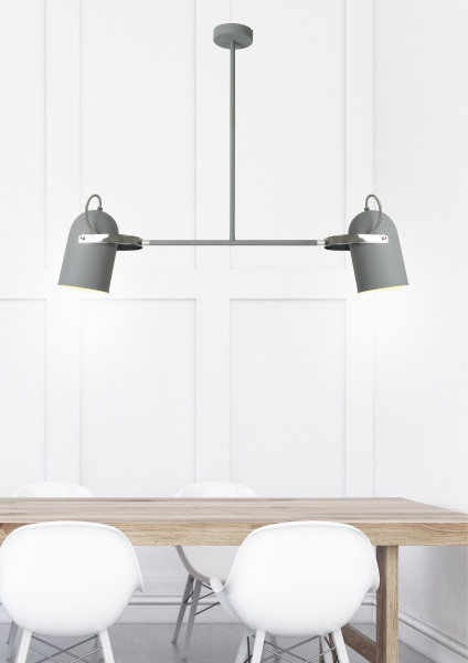 Lampa wisząca szara GRAY 2xE27x40W wym: 65x92x15 cm Candellux