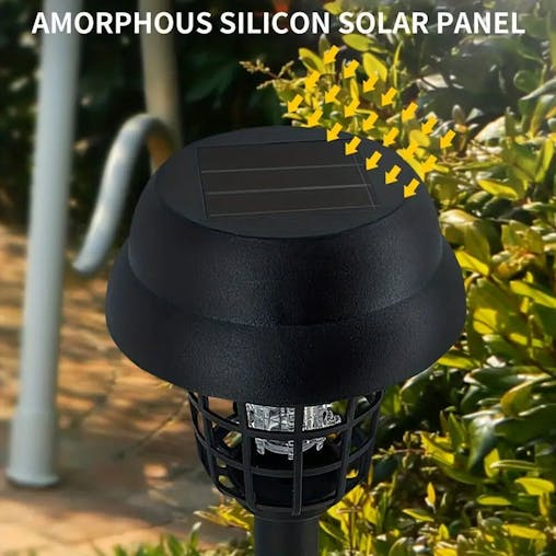 NNETM 2pcs Solar Mosquito Killer Lamp Set - Outdoor Waterproof Fly Trap & Insect Repellent