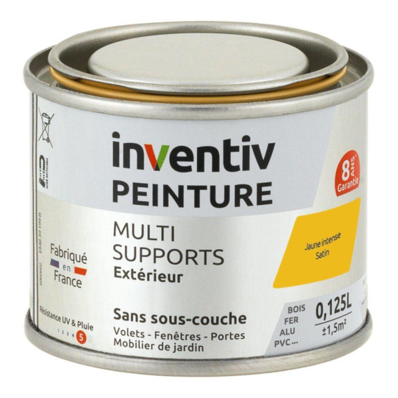 Peinture multi-supports jaune intense satiné 0,125 L INVENTIV