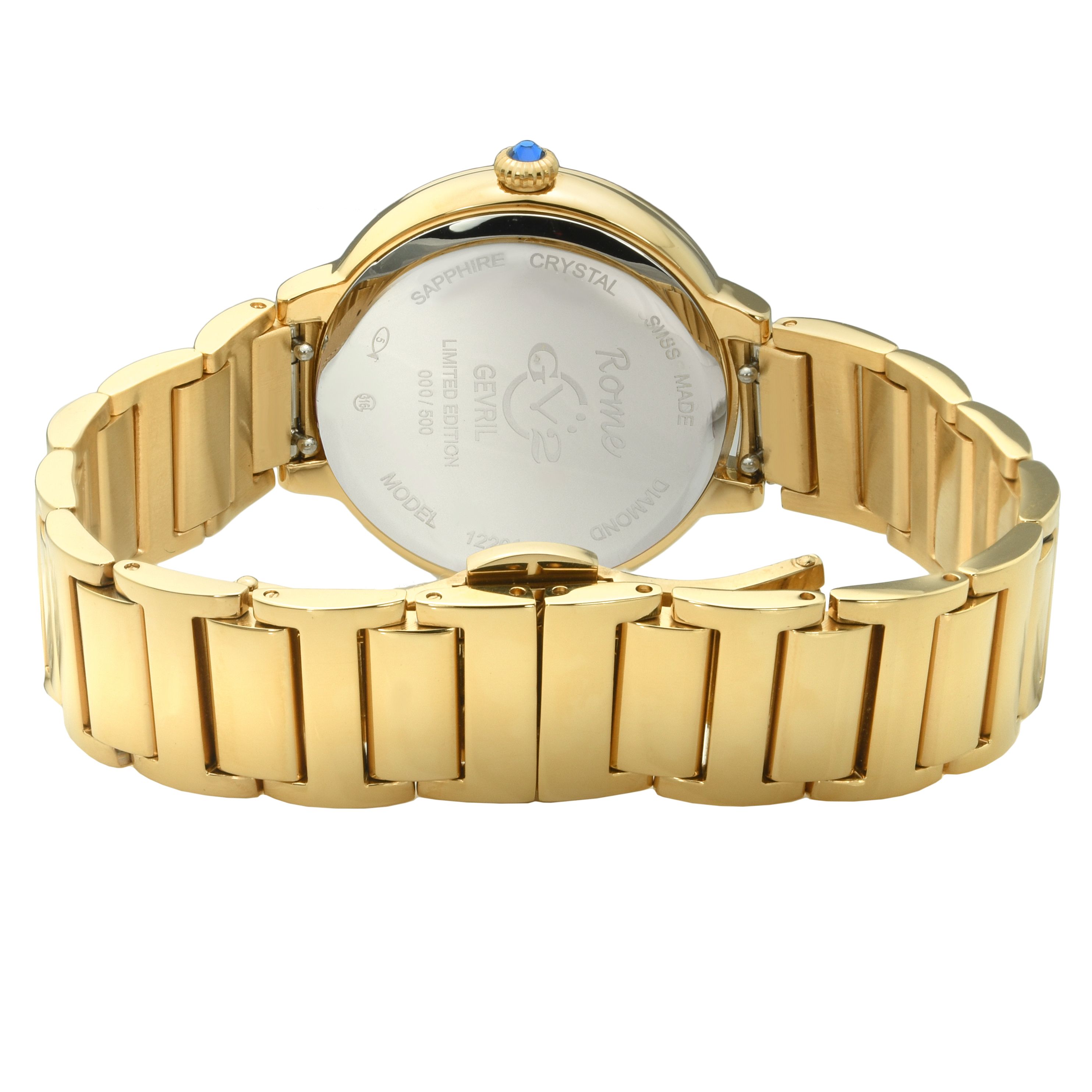 GV2 Rome, Swiss Quartz Watch, White Dial, 316L Stainless Steel, and Sapphire Crystal