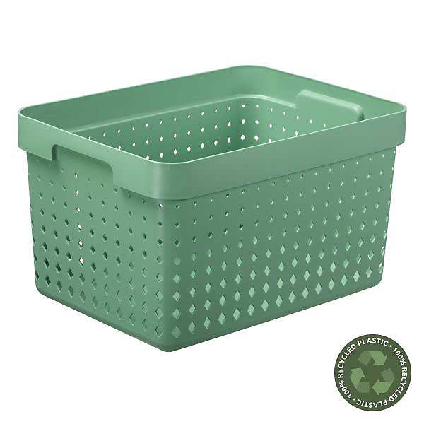 Panier de rangement en Plastique Recyclé L - Vert