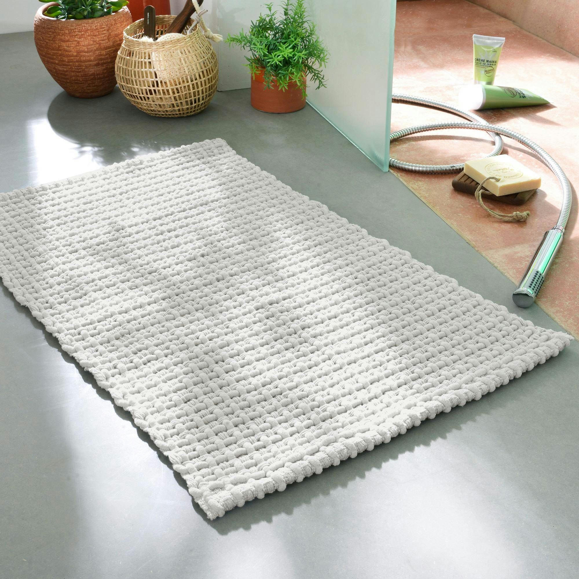 TRESSADOUX - Tapis de bain 50x80 blanc craie en polyester