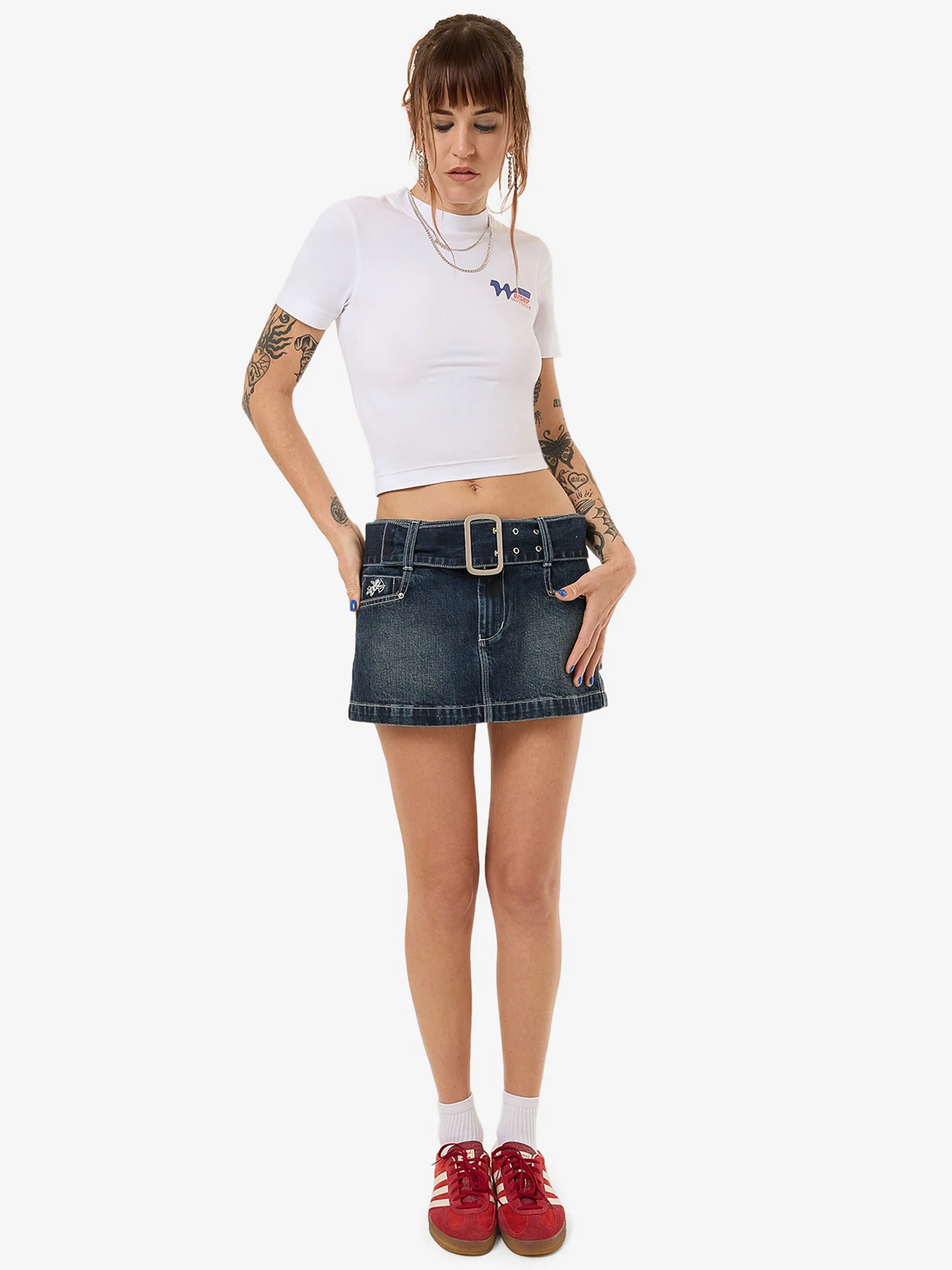 Misbehave Micro Skirt - Dirty Midnight Blue