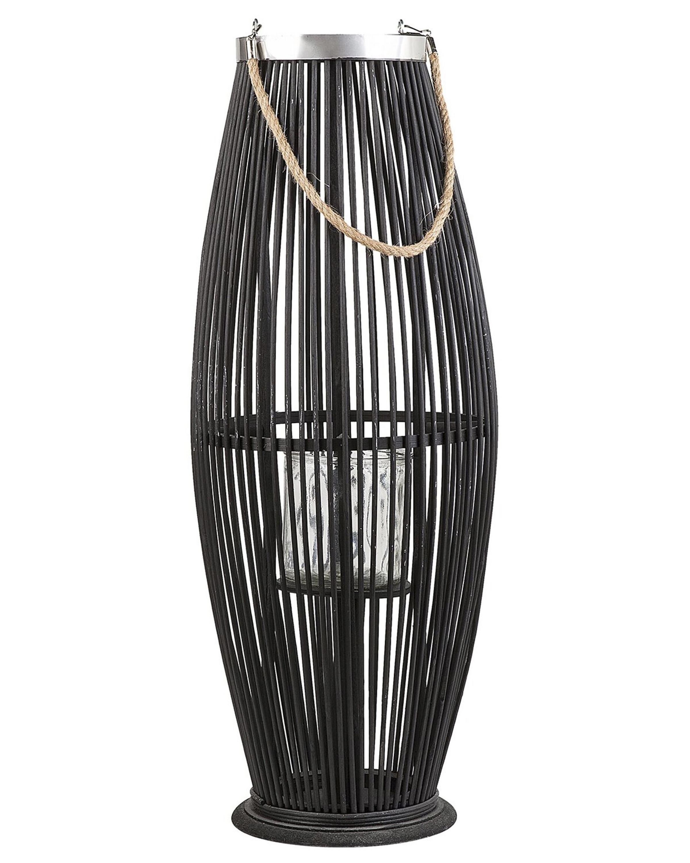 Lantern TAHITI Bamboo 72 cm Black