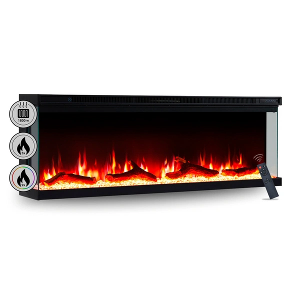 Elektrokamin, »OR-50«, 1800 W, 20x127x43 cm, schwarz