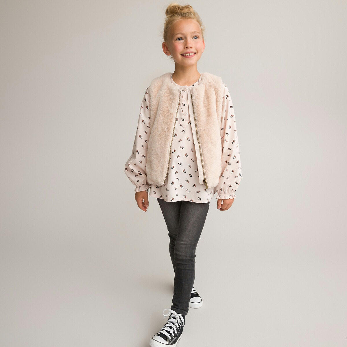 Gilet sans manches imitation fourrure