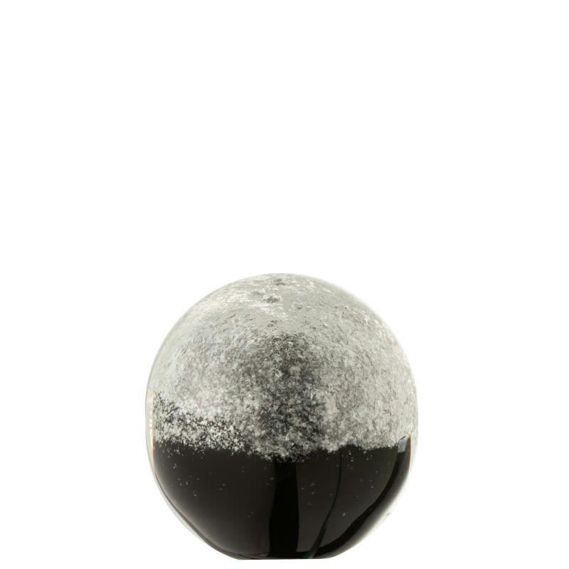 COUCHES - Presse-papier verre noir/argent H10cm