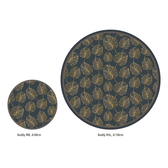 Vinyl Teppich »Jobo«, BxL:68 cm x 68 cm, blau|goldfarben