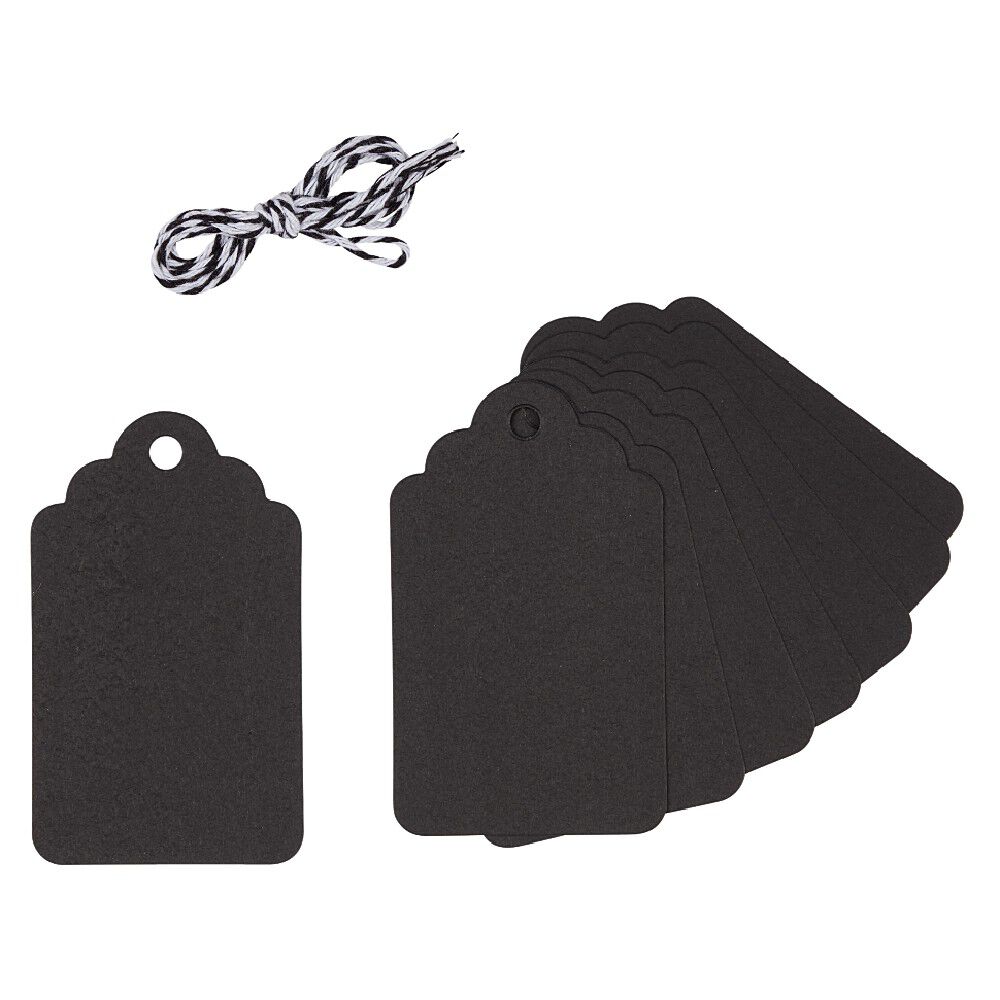 étiquette cadeau noir ou marron x 8
