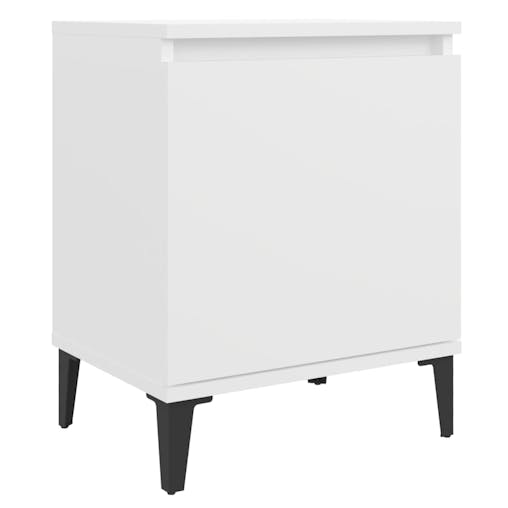 NNEVL Bed Cabinets with Metal Legs 2 pcs White 40x30x50 cm