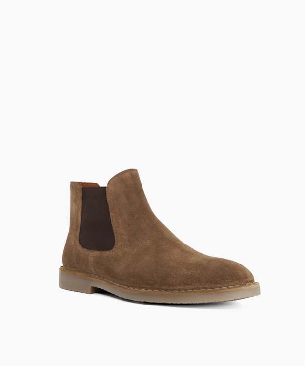 Cashy Taupe - Suede Slip-On Chelsea Boots