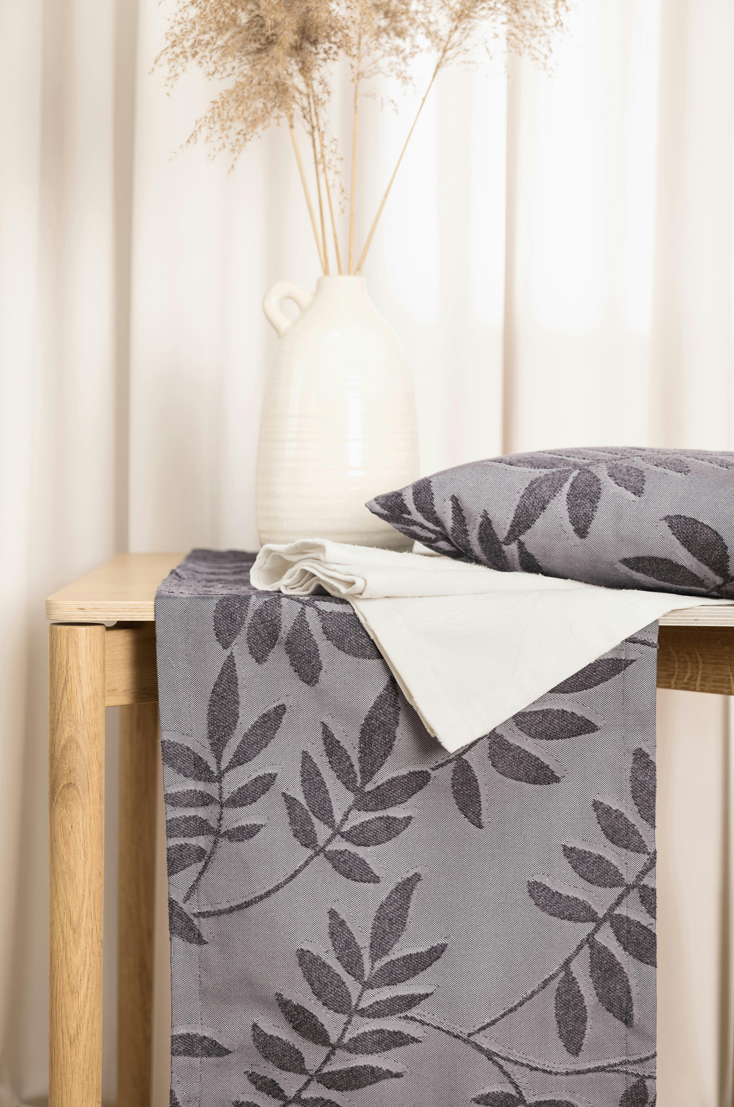 DILARA - Housses de coussin jacquard velours anthracite 50x50 -Lot de 2