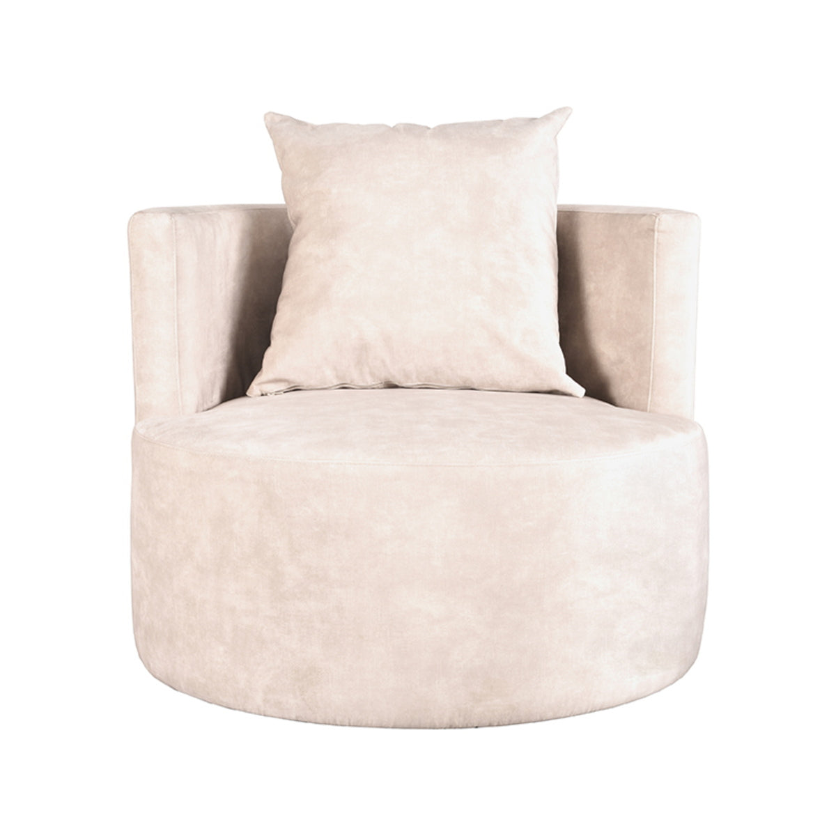 LABEL51 Fauteuil Evy - Naturel Velvet - 90x90x75cm