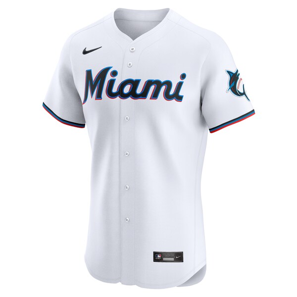 Miami Marlins Nike Home Elite Custom Jersey - White