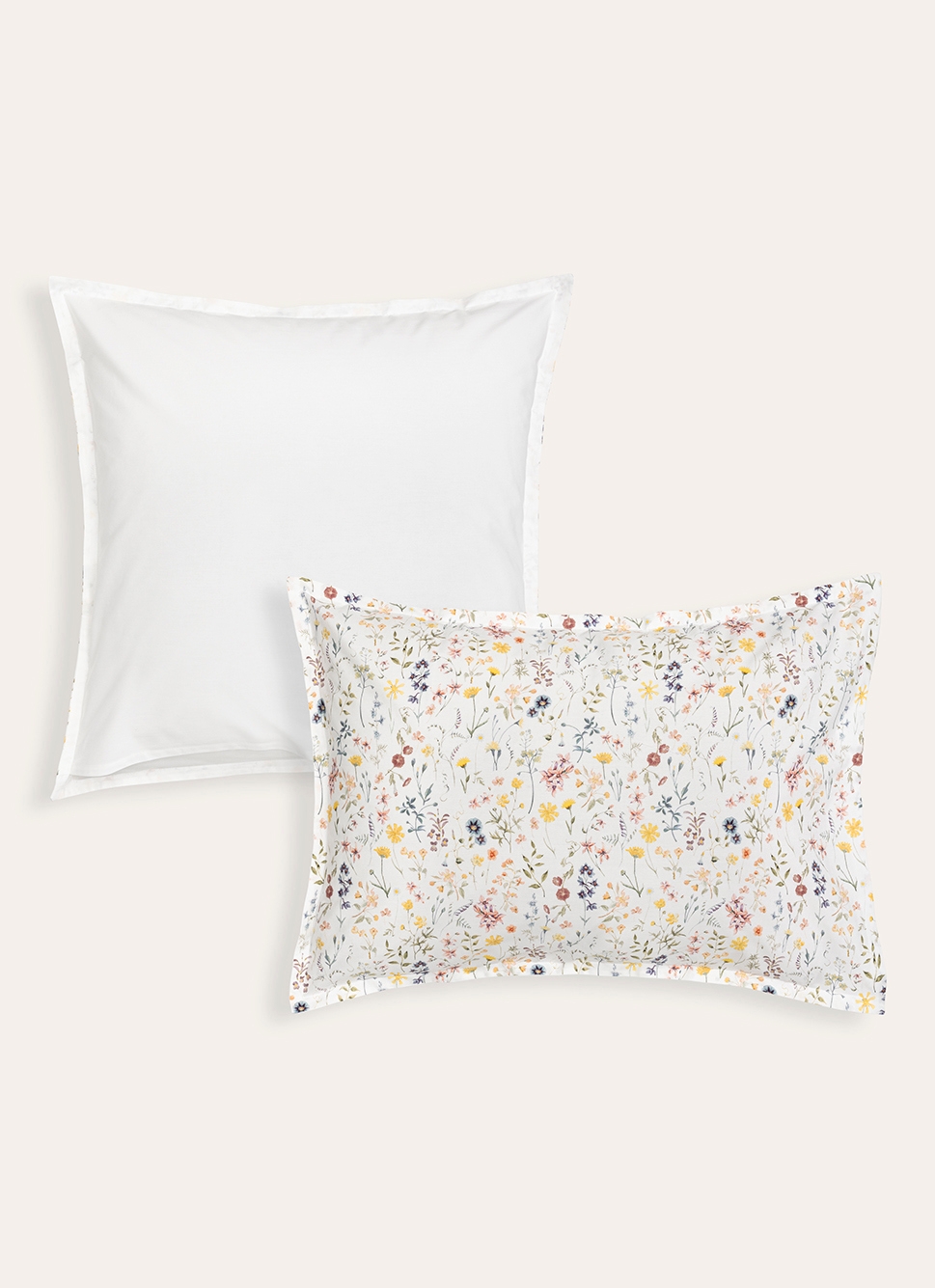 LOT DE2 TAIES D'OREILLER EN PERCALE FARRAH MULTICOLORE