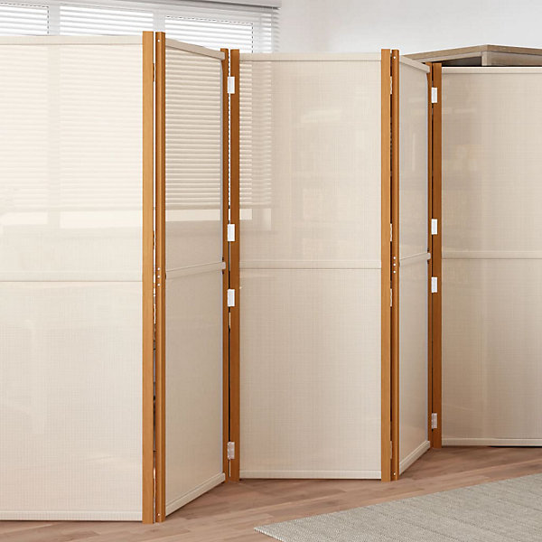 Cloison de séparation 6 panneaux Blanc crème 420x180 cm vidaXL