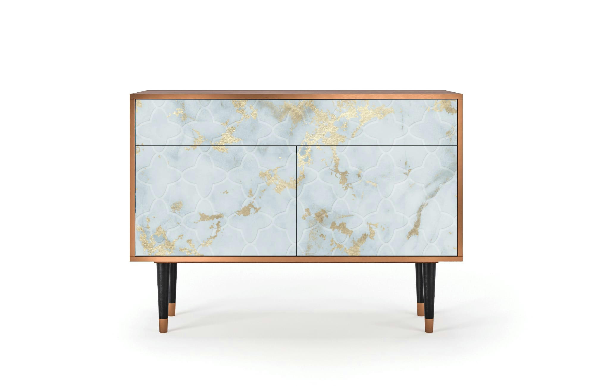 GOLDEN WAVES - Buffet  blanc clair 2 tiroirs et 2 portes L 115 cm