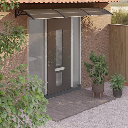 NNEVL Door Canopy Black 300x80 cm Polycarbonate