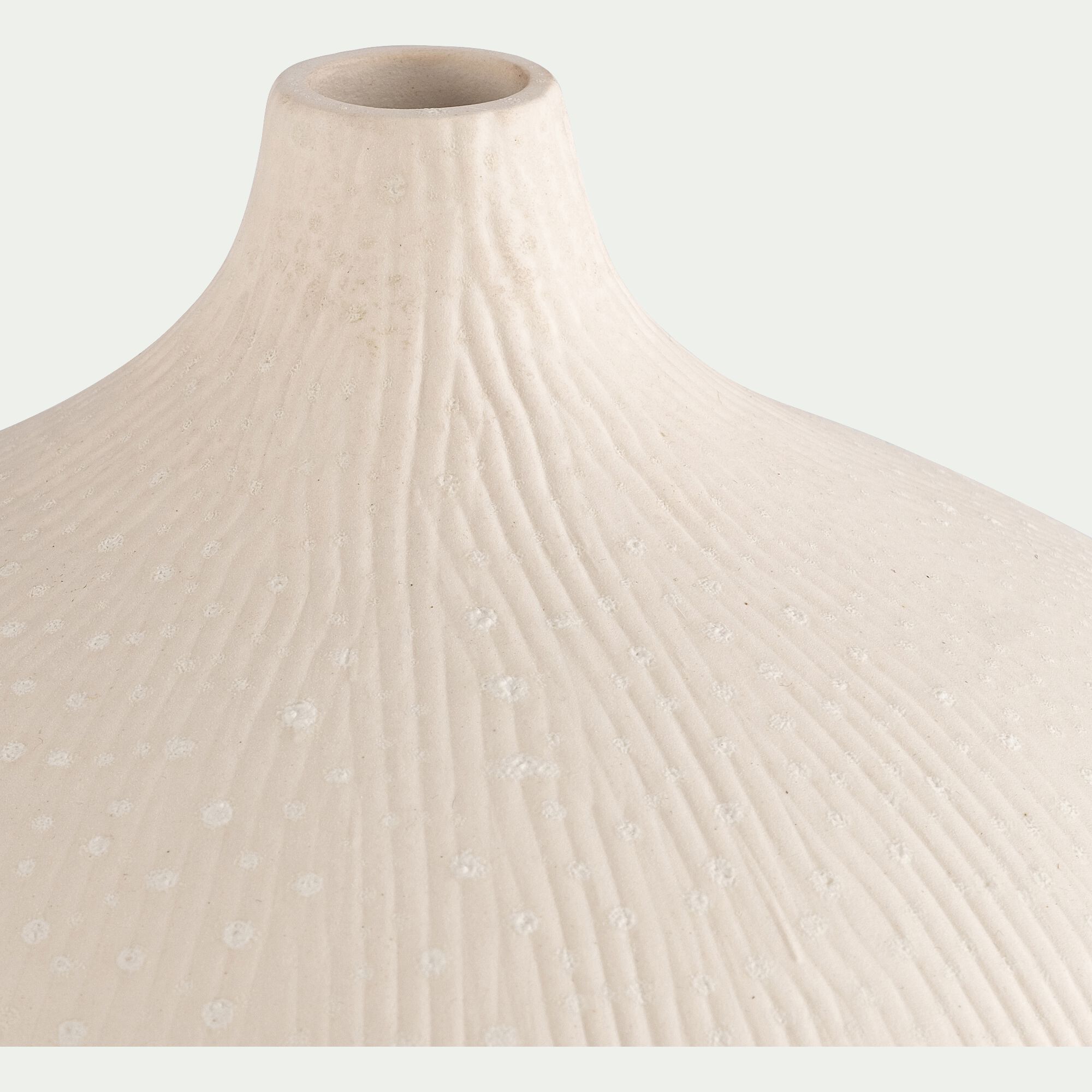ANAS - Vase boule en faïence strié H33cm - blanc