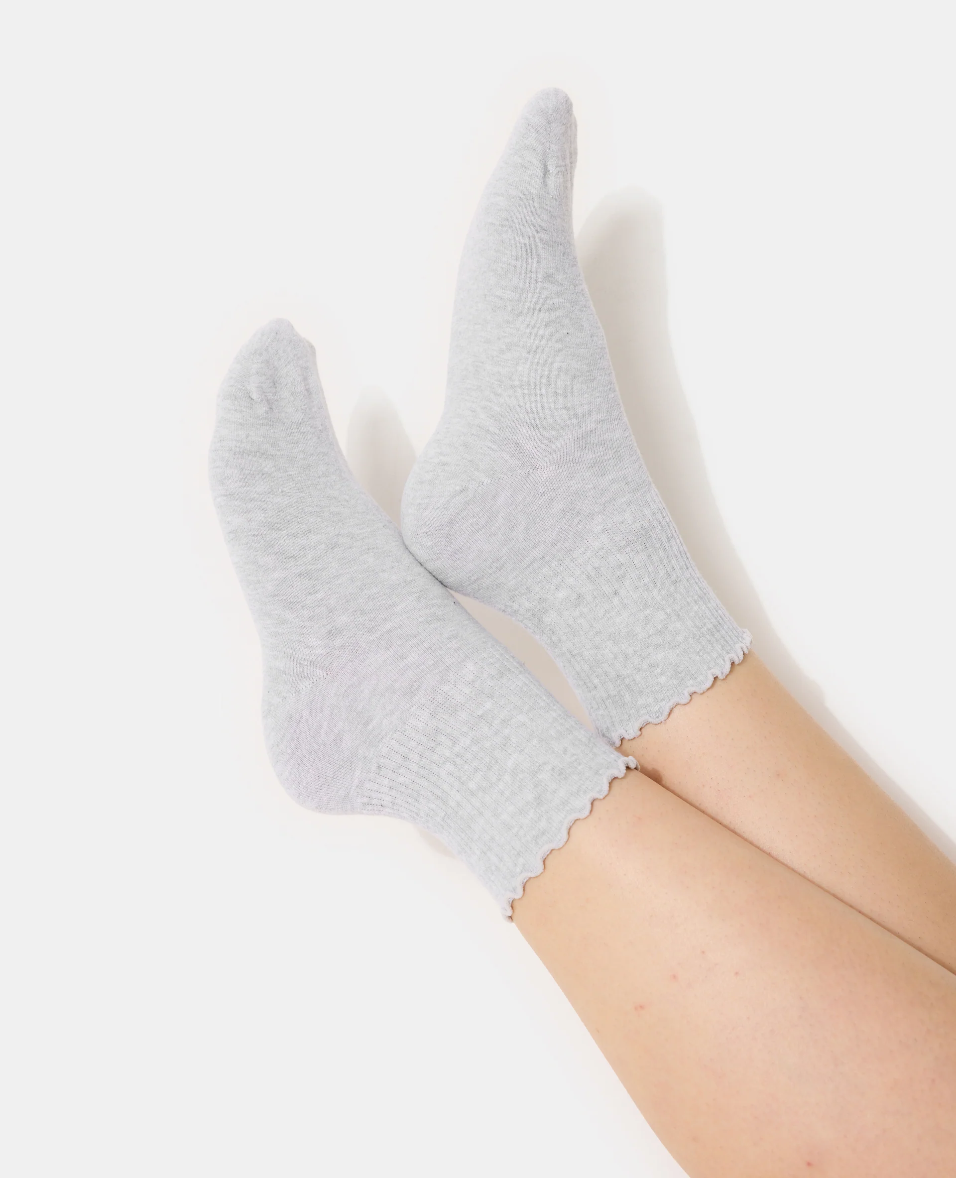 Lot de 2 paires de chaussettes bords ondulés