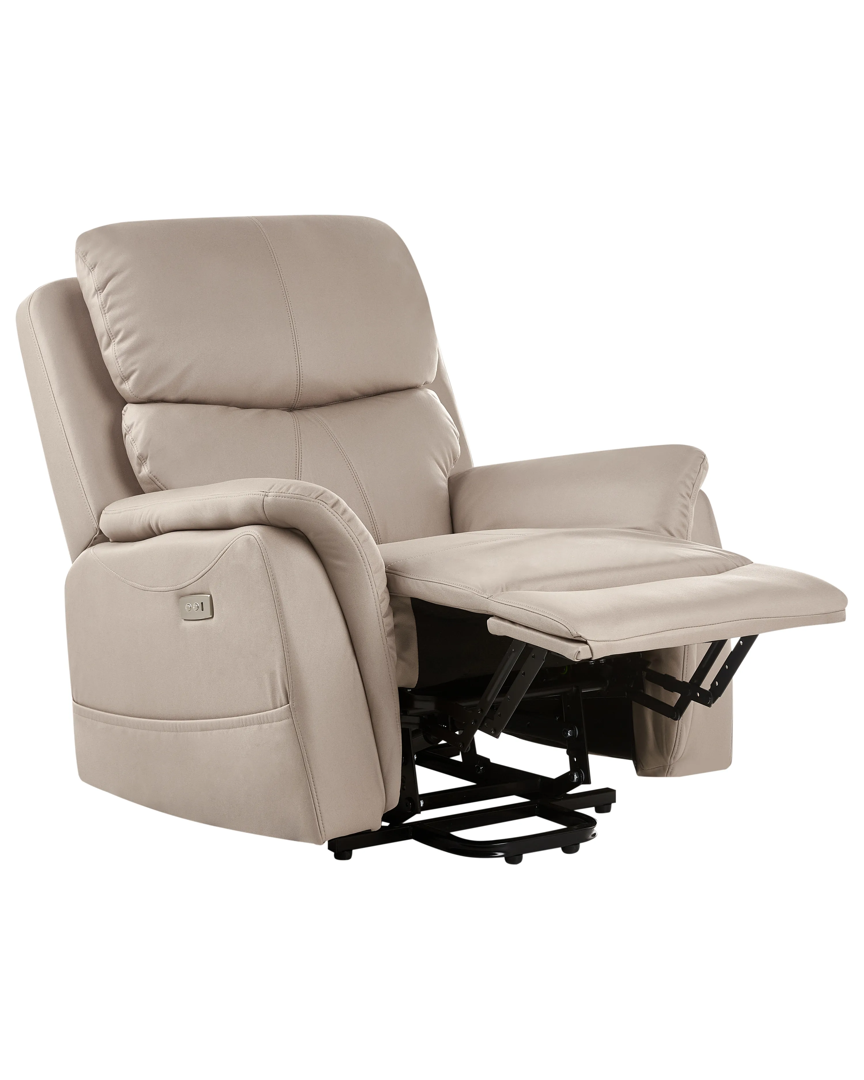 Electric Recliner Chair GLORIE with Massage Fabric Taupe