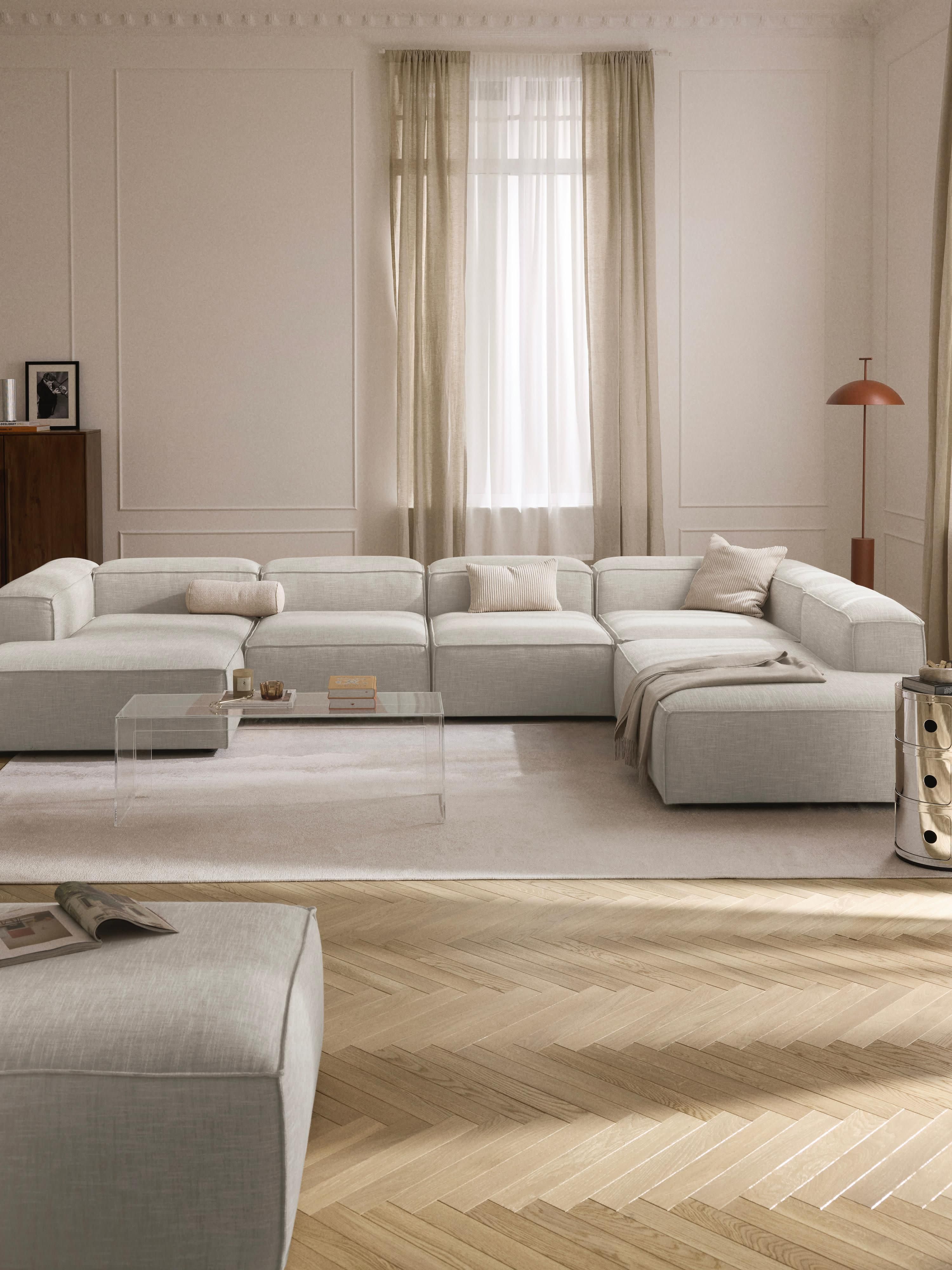 Modulares XL Sofa Lennon aus Leinen-Mix