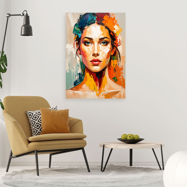 Feeby Obraz do salonu sypialni, Portret Pieknej Kobiety efekt farby 40x60