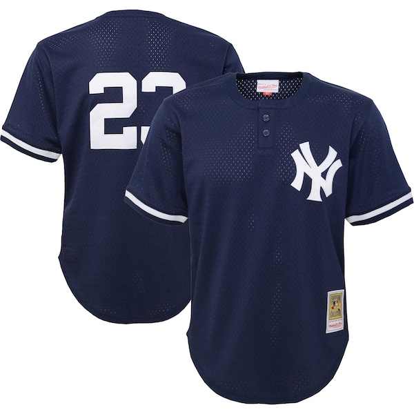 Don Mattingly New York Yankees Youth Cooperstown Collection Mesh Batting Practice Jersey - Navy