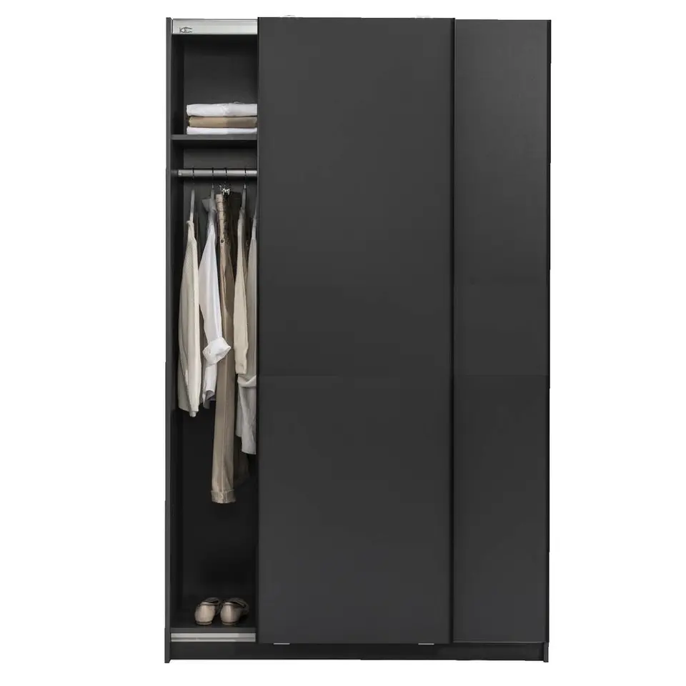 Schuifdeurkast Genua - antraciet - 204x122x60 cm