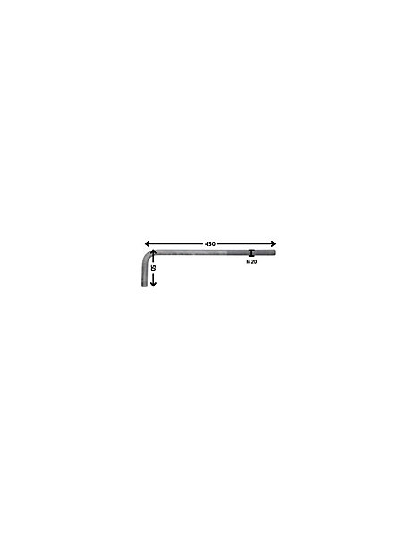 Gond Métaux grande longueur M20X450 Filetée sur 150 Forte tenue à la corrosion Acier galvanisé à chaud - 1 pièce