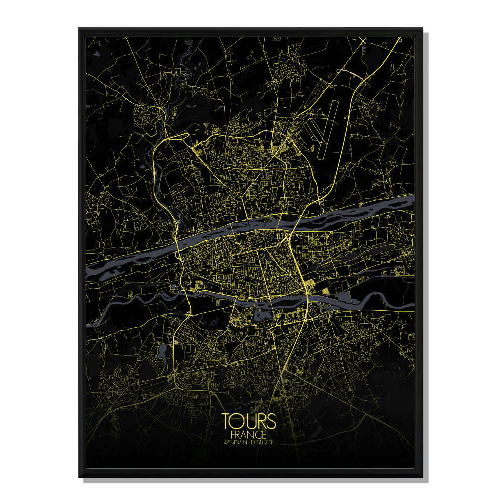 - Affiche Tours Carte Nuit 40x50