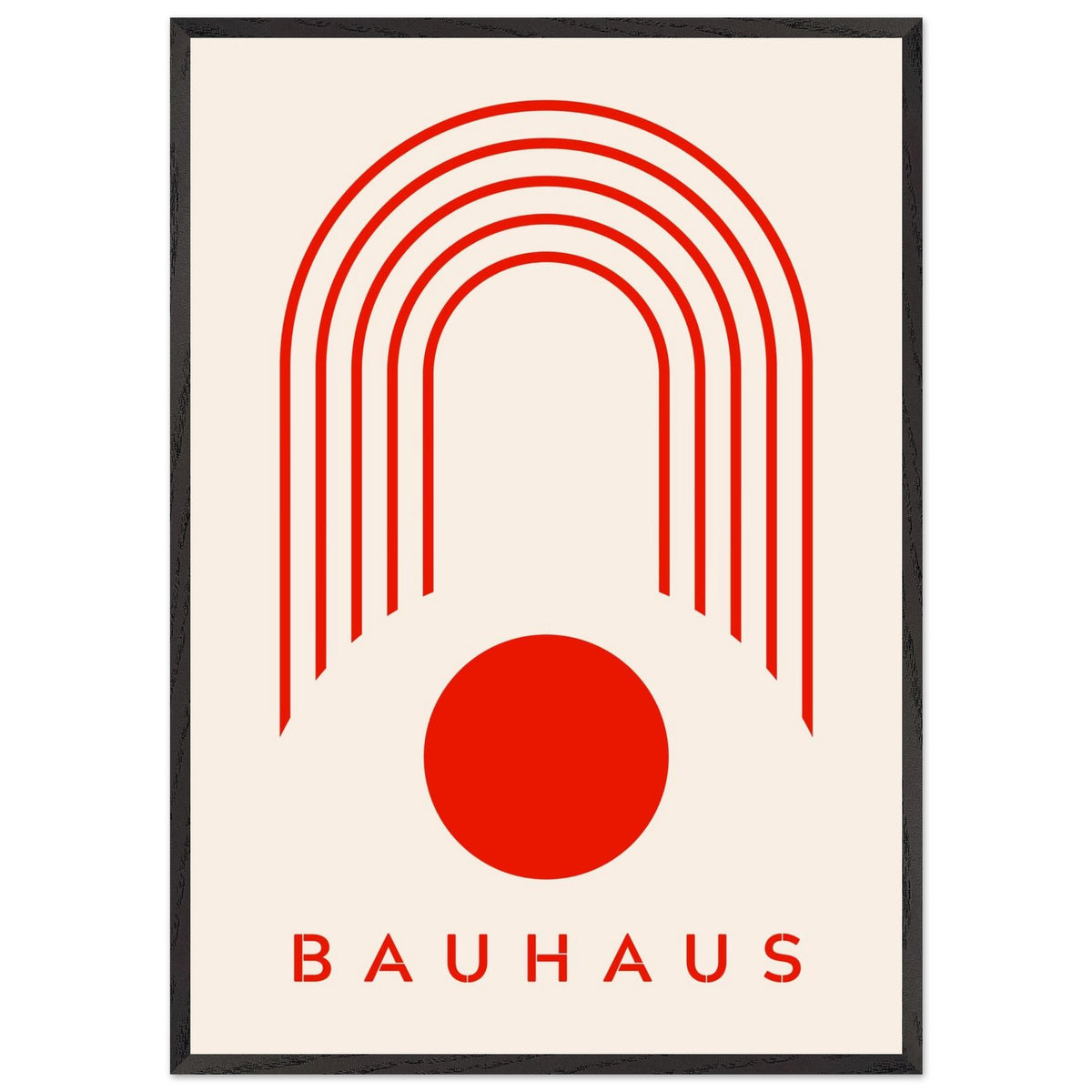 Artfulprints Poster met Lijst Bauhaus - Red arches  - 70x100 cm - Rood