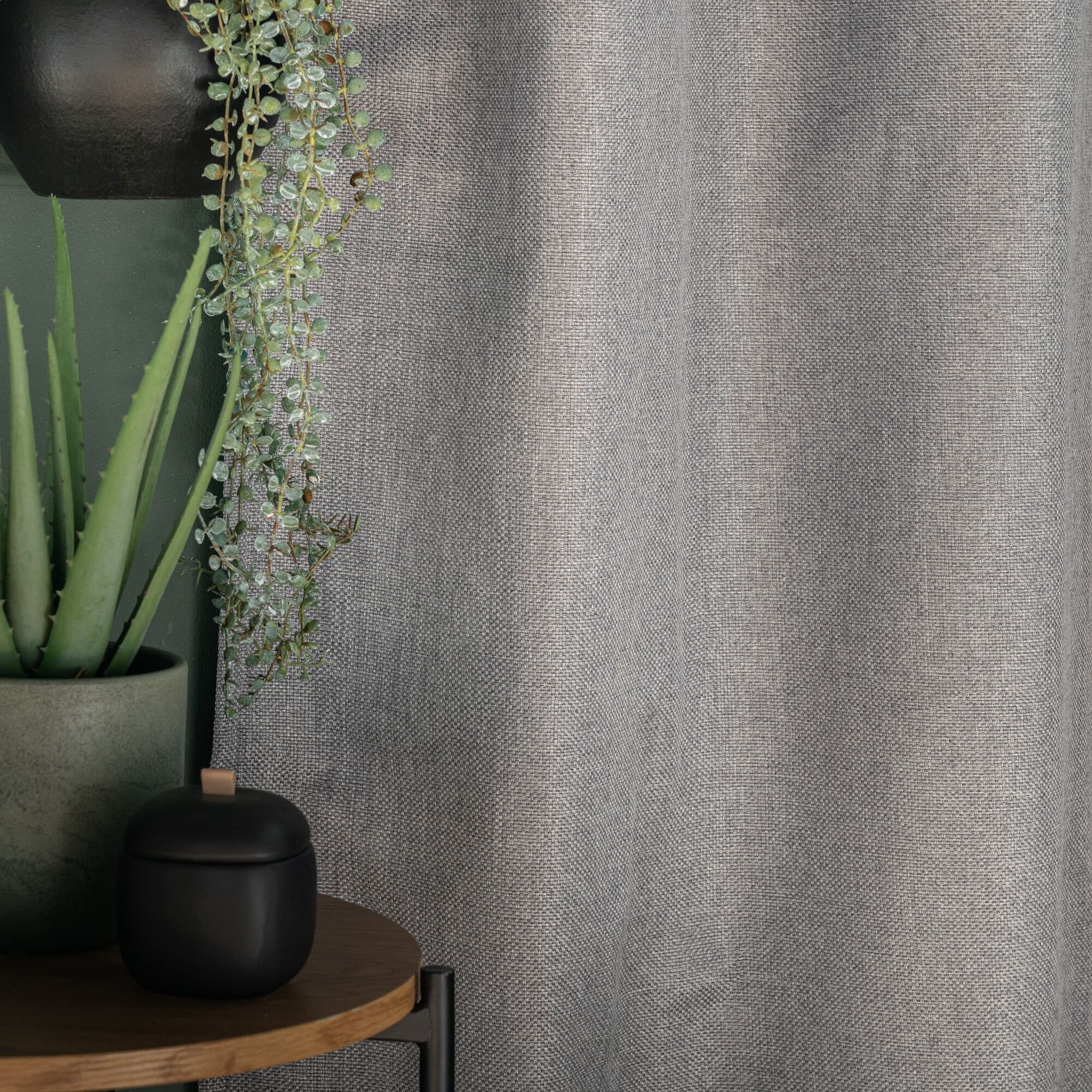 PINEDE - Rideau à œillets en polyester 135x300cm - gris restanque