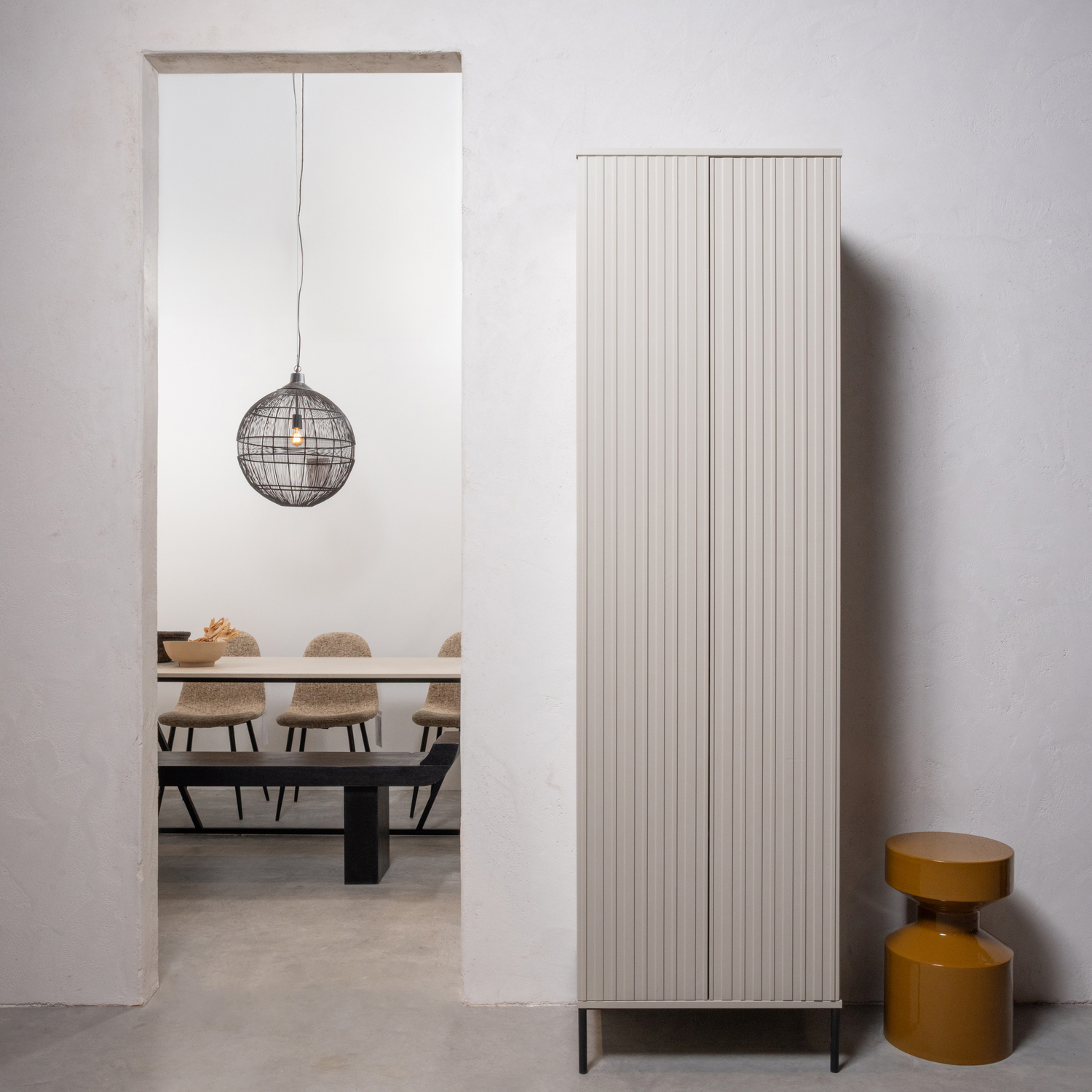 WOOOD Ferry Bijzettafel - Metaal - Honinggeel - 47x30x30