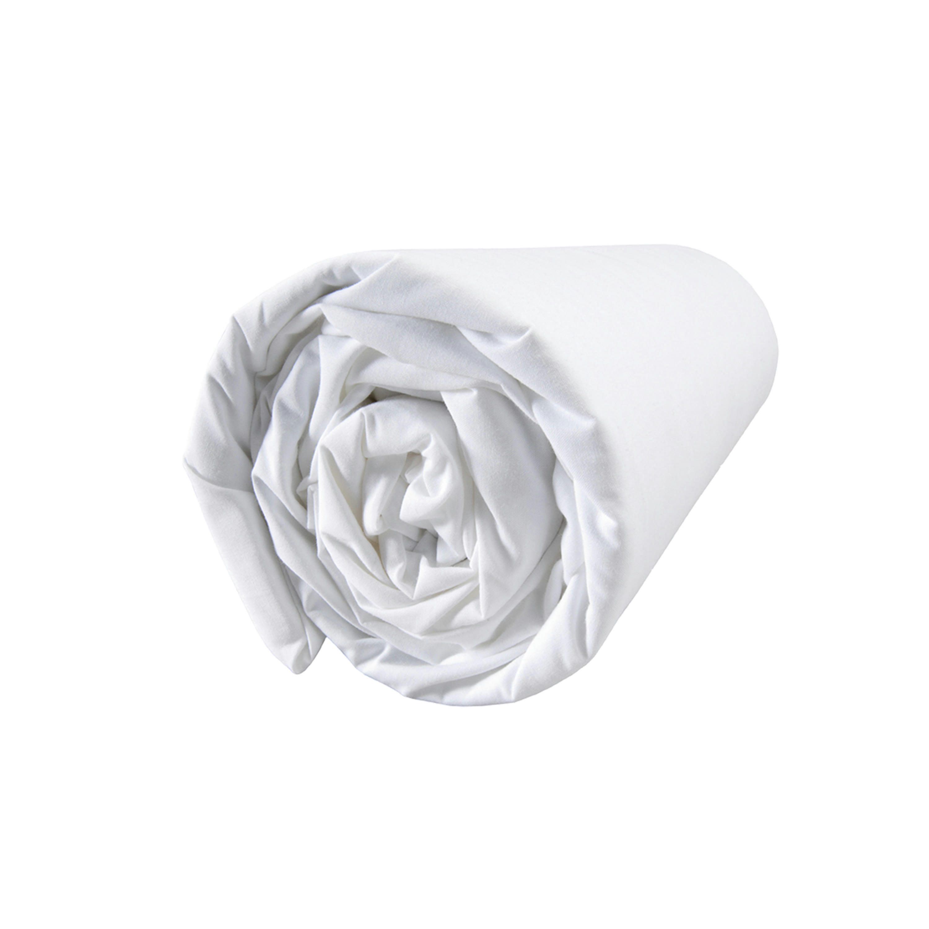 SIMPLICITÉ GOURMANDE - Drap housse percale coton, bonnet 37 cm 200x200cm - Bonnet 37cm Blanc