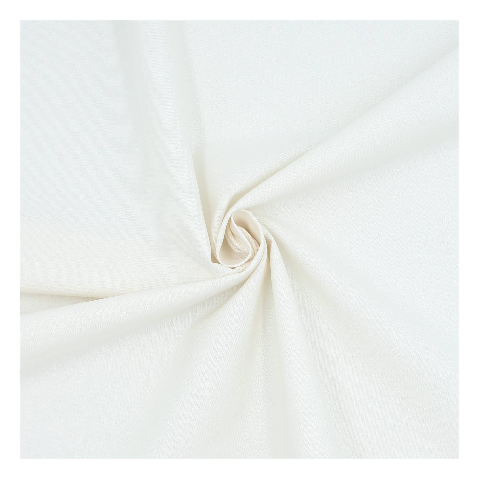 Dove White Solid Colour Cotton Fabric?by the Metre
