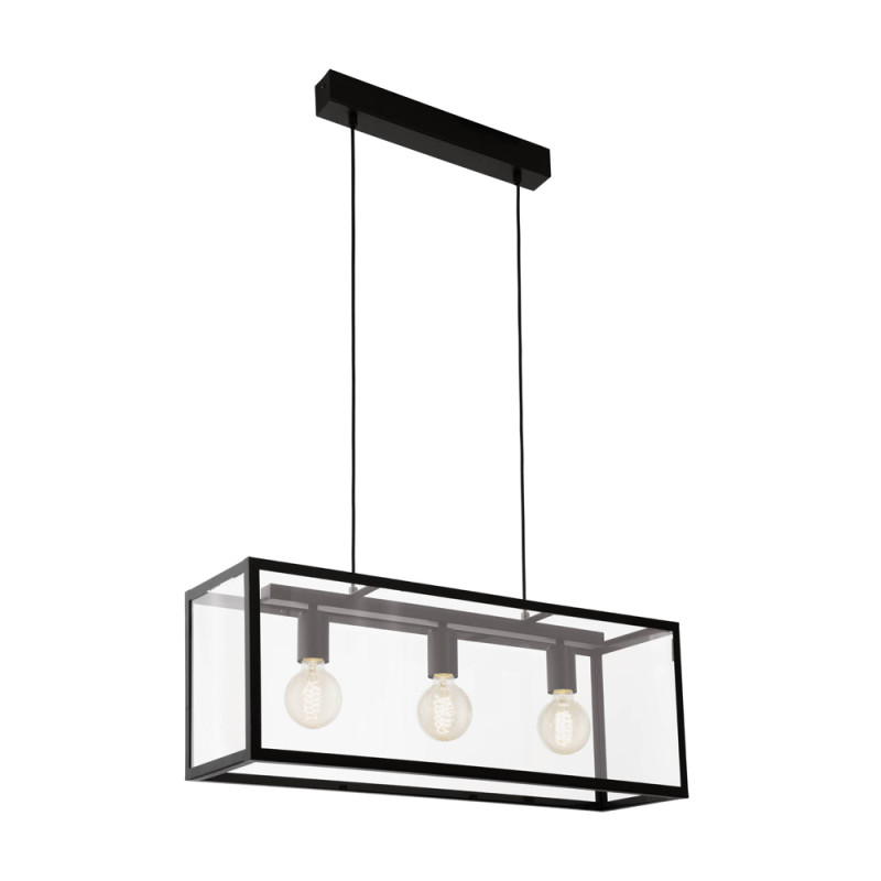 Suspension Charterhouse noire E27 3 x 60 W EGLO