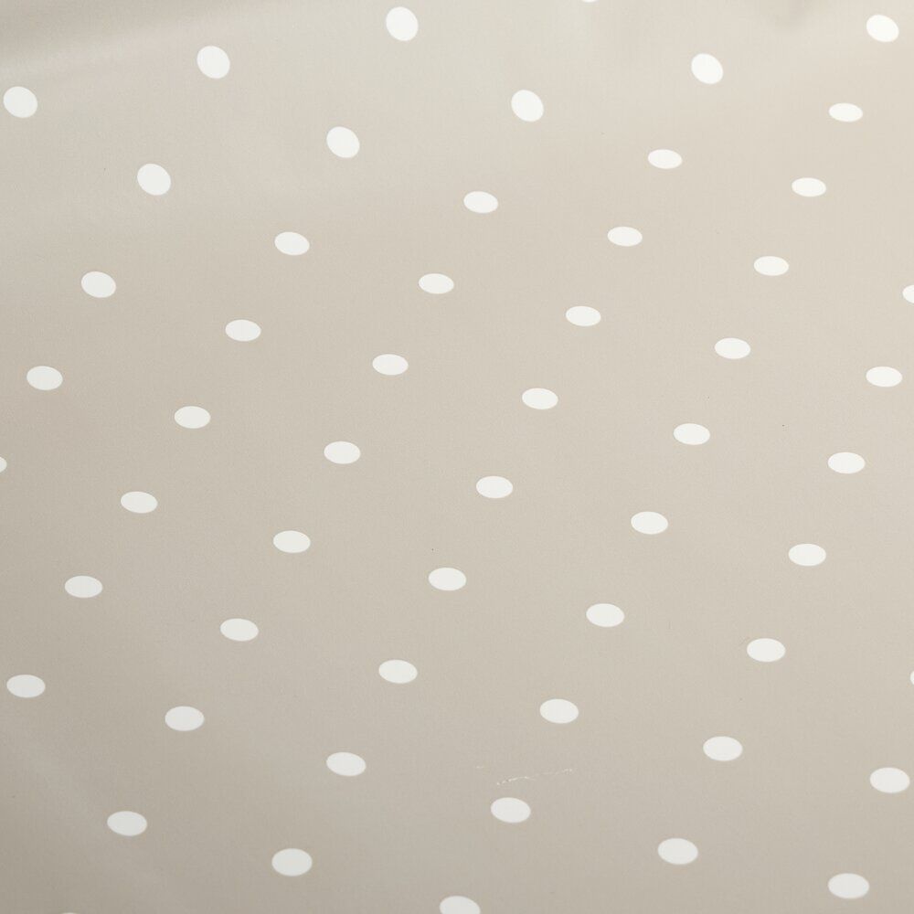 Toile cirée au mètre vinytex Balti grise motif pois blancs 140cm