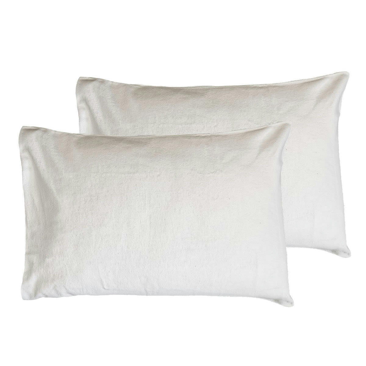 SECURE - 2 protège oreillers en coton 160 gr/m²  blanc 50x70 cm