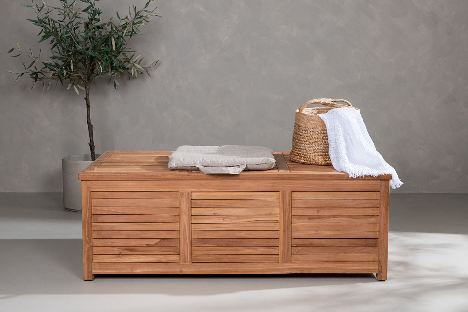 Rebellenclub Halon Kussen Opbergbox - 130 x 70cm - Naturel Hout