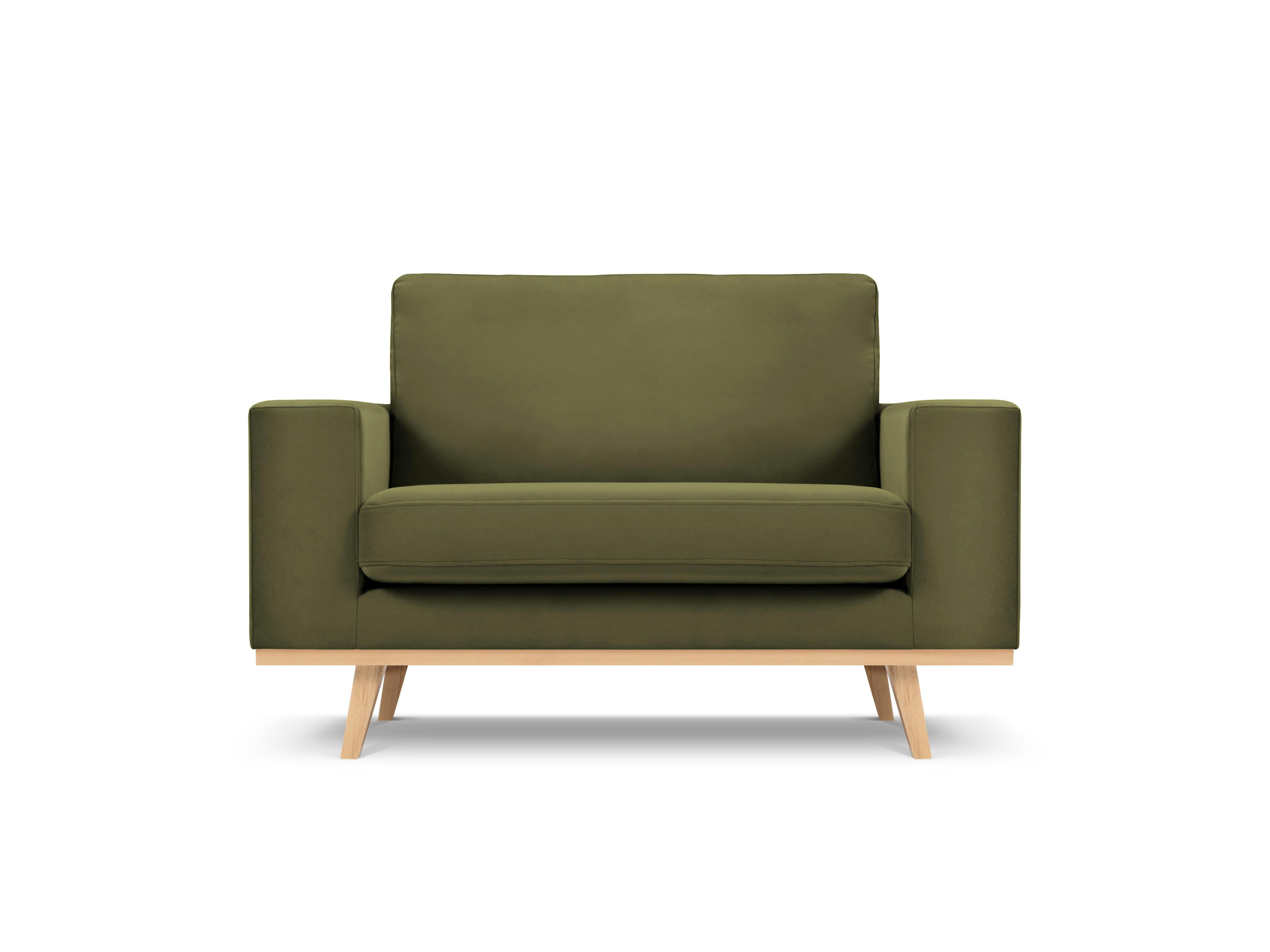 TUGELA - Fauteuil en velours vert