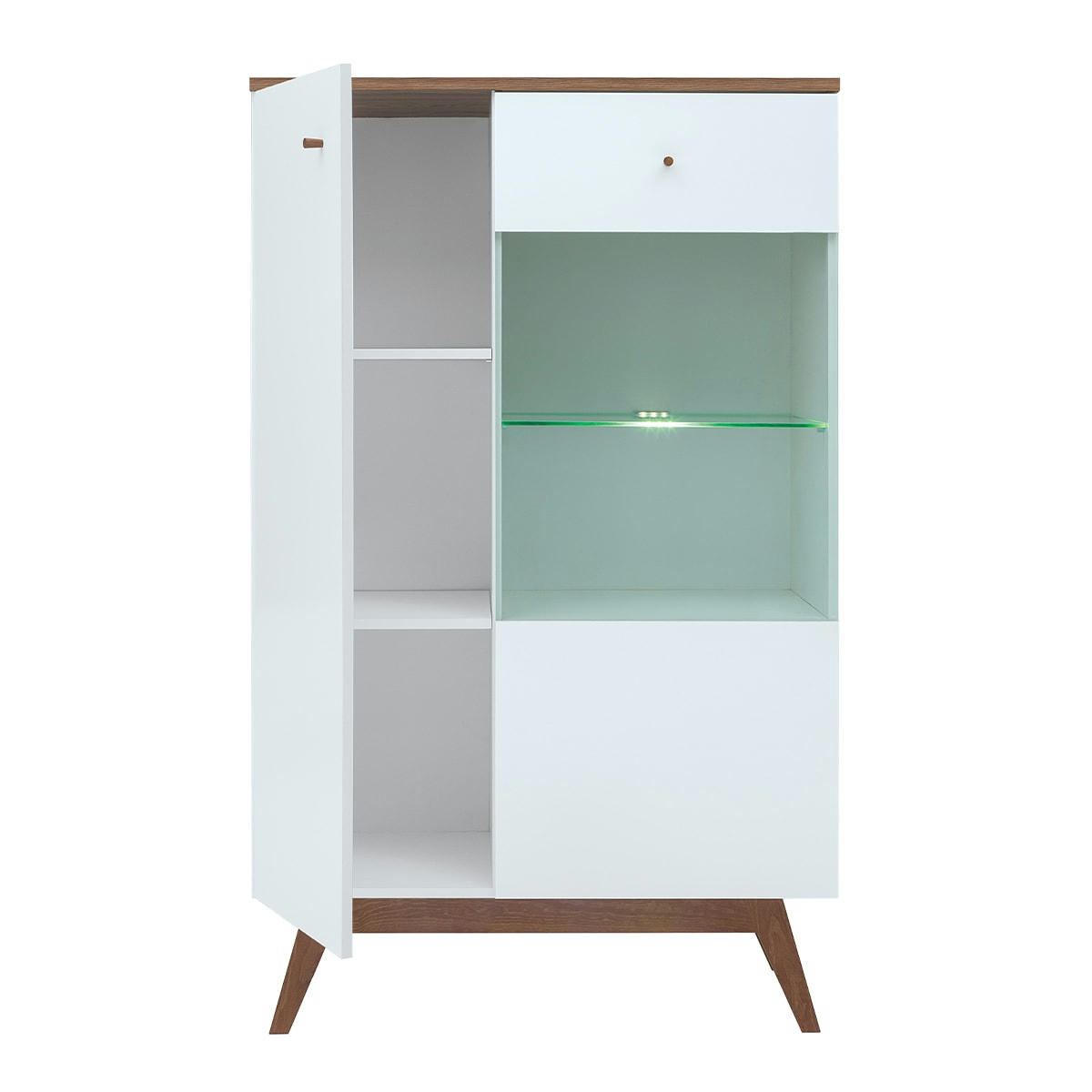 - Vaisselier 2 portes blanc et naturel