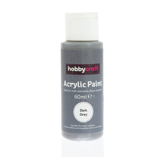 Dark Grey Acrylic Craft Paint 60ml